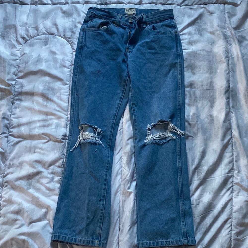 wide leg blue jeans, size 30